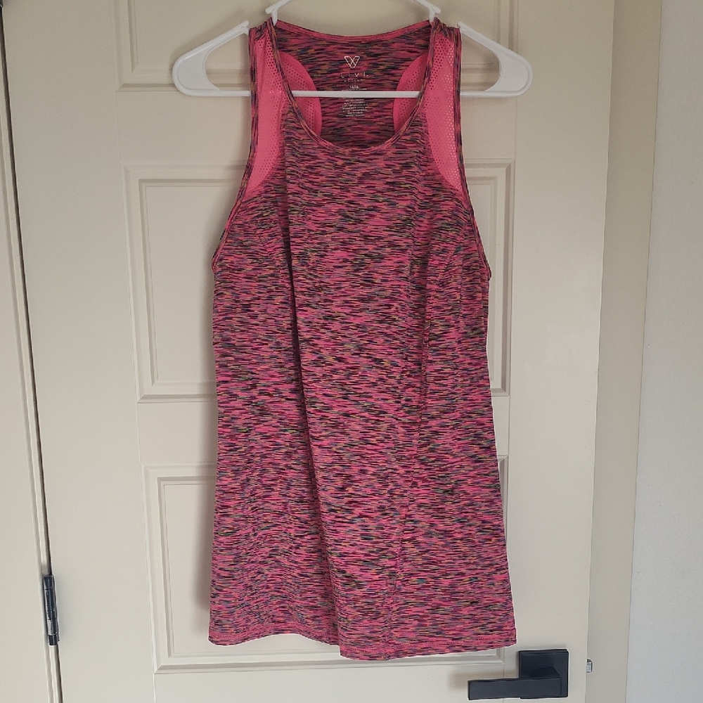 Livi Active Pink Space-Dyed Racerback Tank Top
